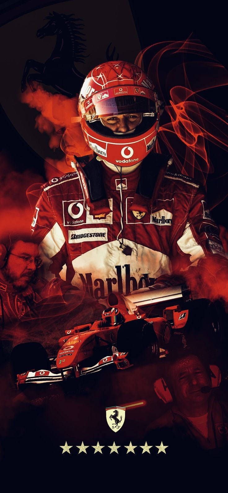  Michael Schumacher Hintergrundbild 736x1593. Download F1 Michael Schumacher Red Edit iPhone Wallpaper
