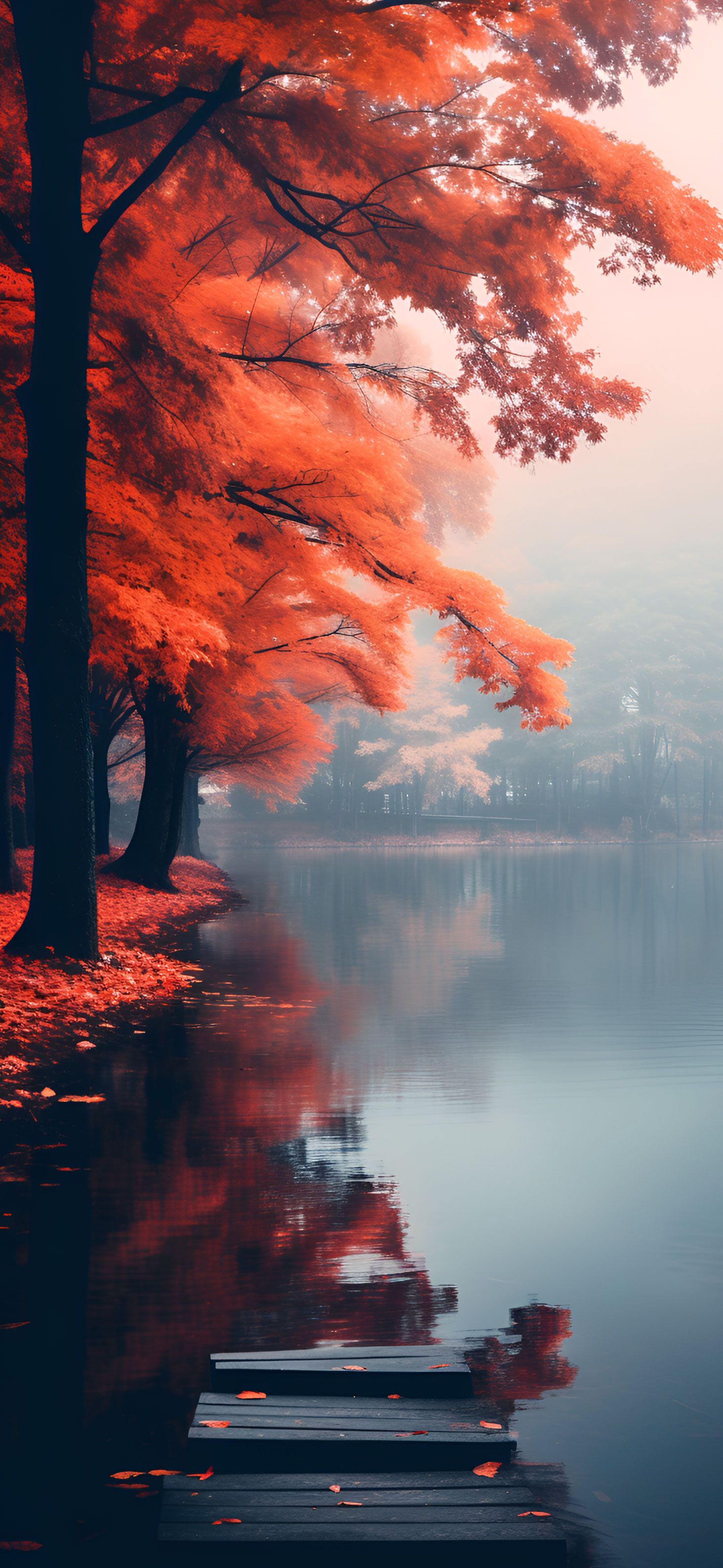  See Hintergrundbild 1463x3171. Lake & Trees Autumn Aesthetics Wallpaper Wallpaper iPhone