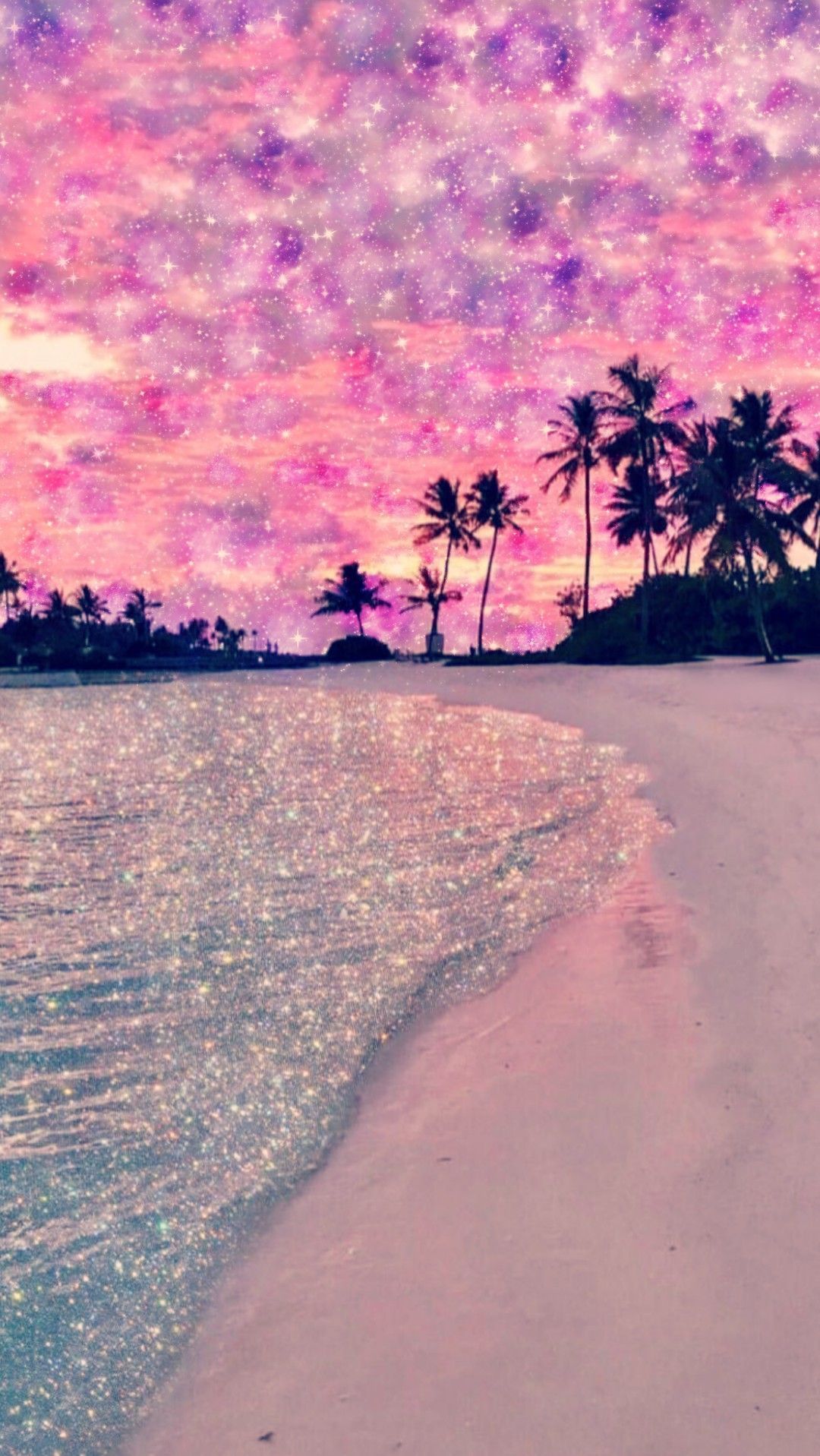 Glitzer Hintergrundbild 1080x1917. Glitter Sunset Wallpaper