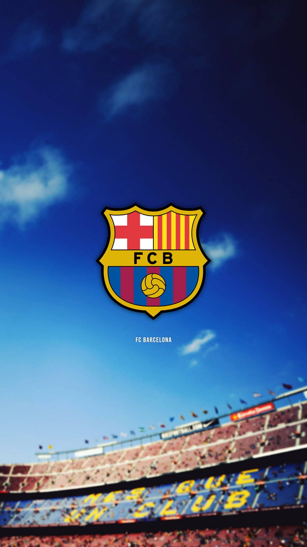  Barça Hintergrundbild 1080x1920. Downloaden Barcelonafc Logo Im Himmel Wallpaper