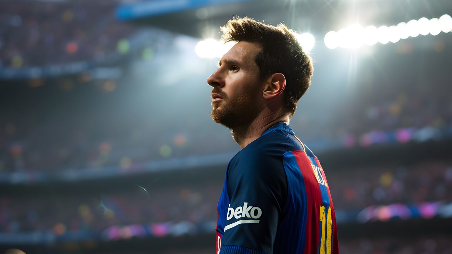  Barça Hintergrundbild 1536x864. Aesthetic Lionel Messi in Barcelona Kit Desktop Wallpaper in 4K