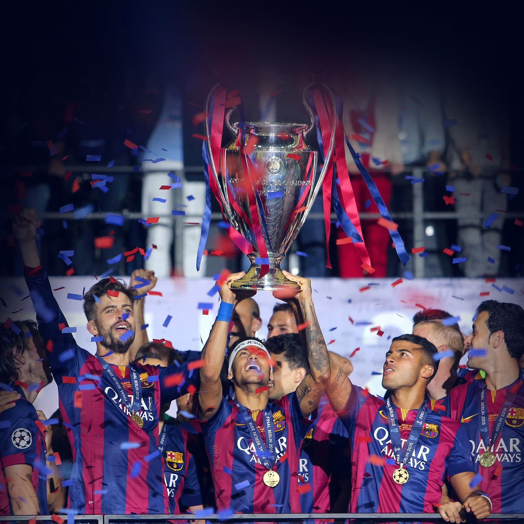  Barça Hintergrundbild 2048x2048. Barcelona FC Champoions Sports Win iPad Air Wallpaper Free Download