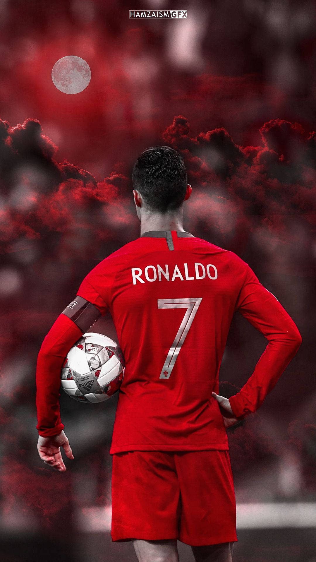  Cristiano Ronaldo Hintergrundbild 1080x1920. Download Portuguese Cristiano Ronaldo Cool Red Aesthetic Wallpaper