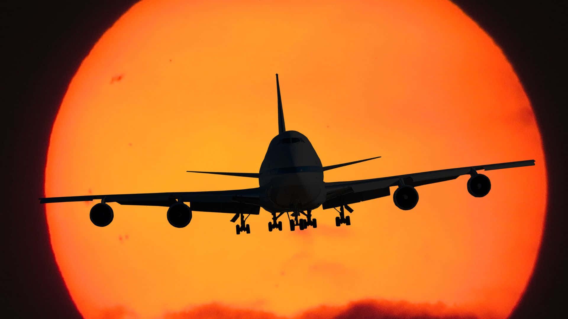  Boeing Hintergrundbild 1920x1080. Download Airplane And Sunset Aesthetic Background