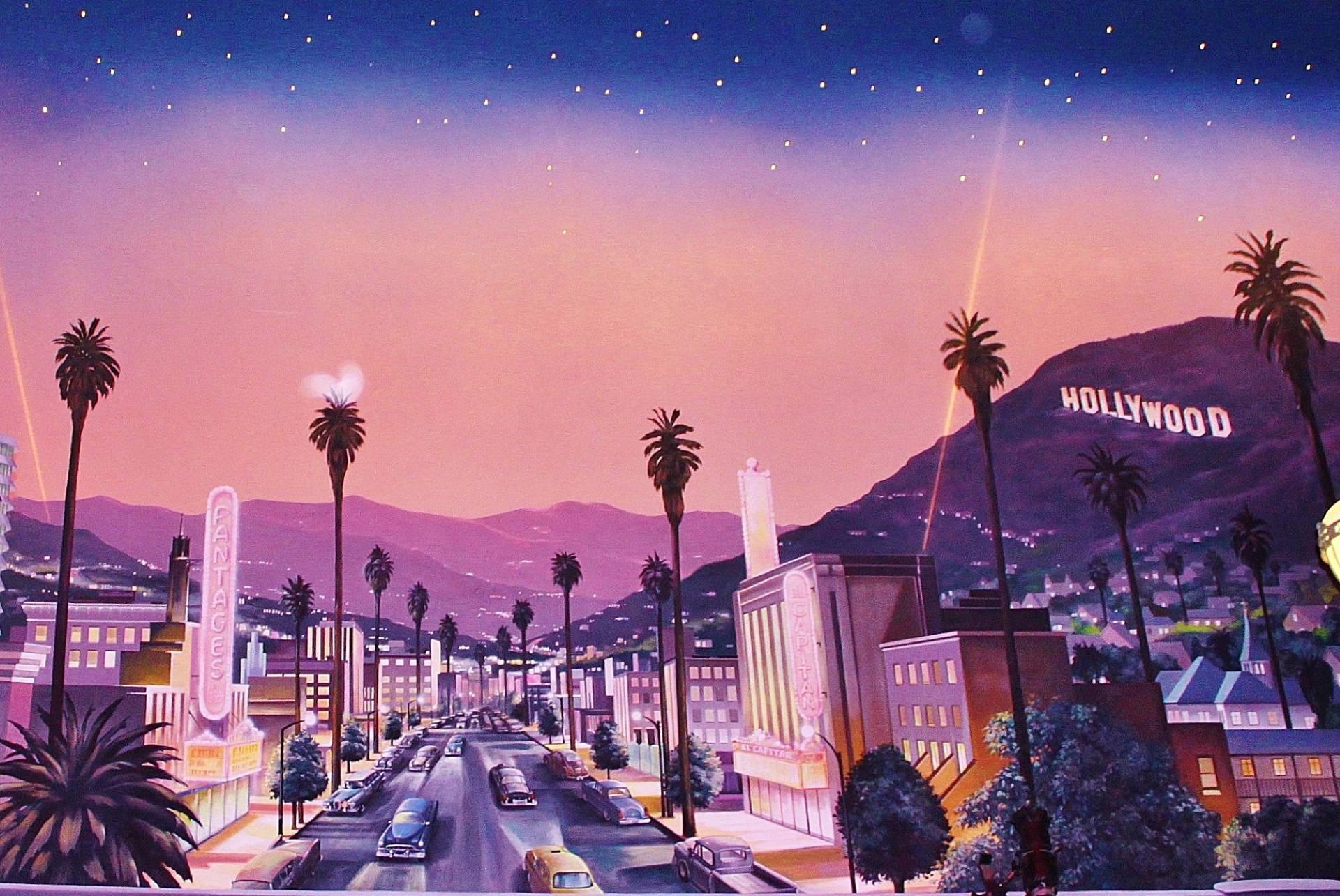  Hollywood Hintergrundbild 1920x1285. Downloaden Faszinierendehollywood Grafikkunst Wallpaper