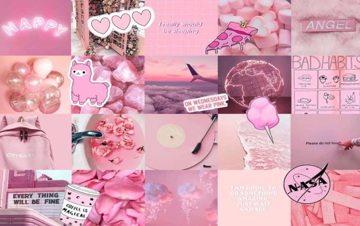  Pinke ästhetik Hintergrundbild 1429x900. Download free Explore The Beauty Of Pink With This Aesthetic Pink Collage Wallpaper