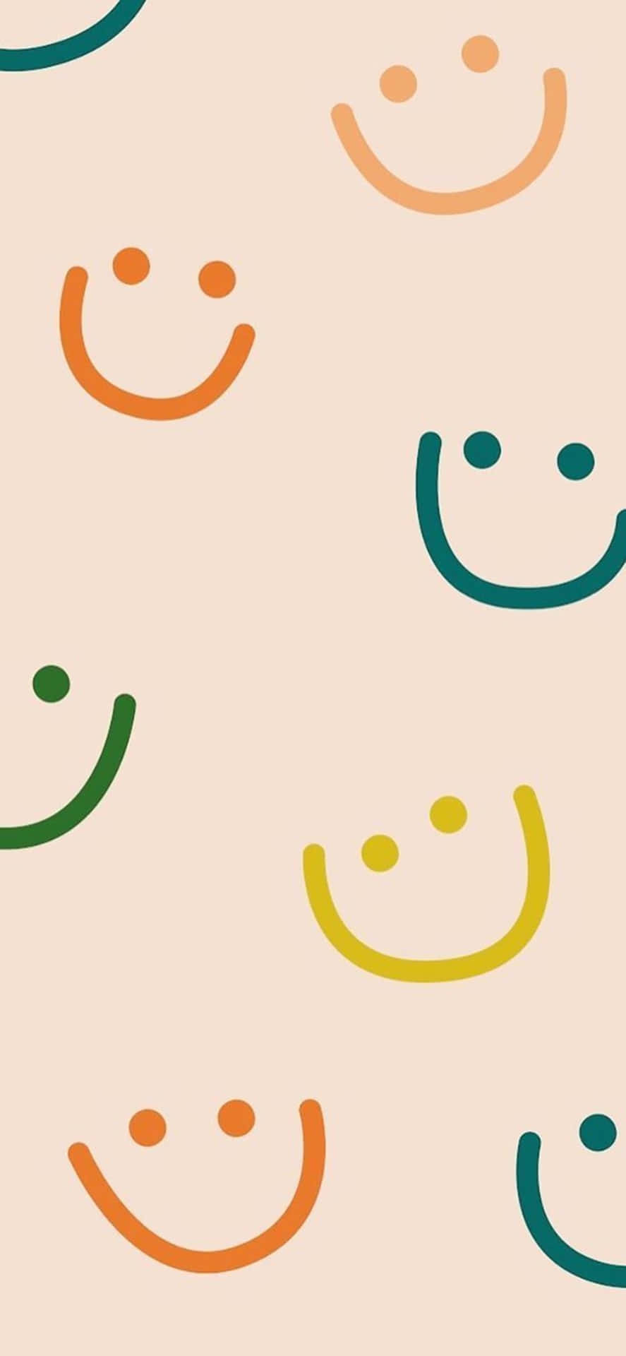  Smileys Hintergrundbild 887x1920. Download free Aesthetic Neon Smiley Face Wallpaper