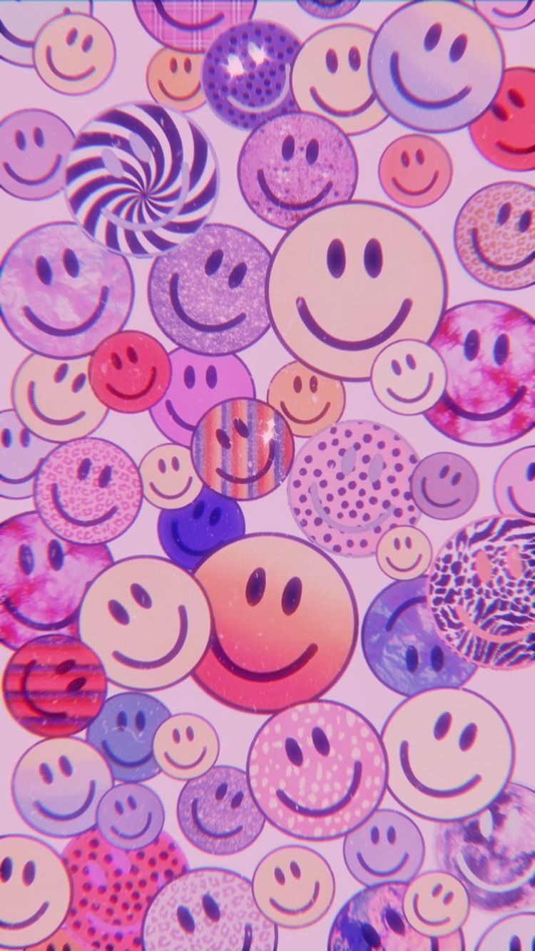  Pinke Smileys Hintergrundbild 750x1334. smiley. iPhone wallpaper tumblr aesthetic, Picture collage wall, Art collage wall