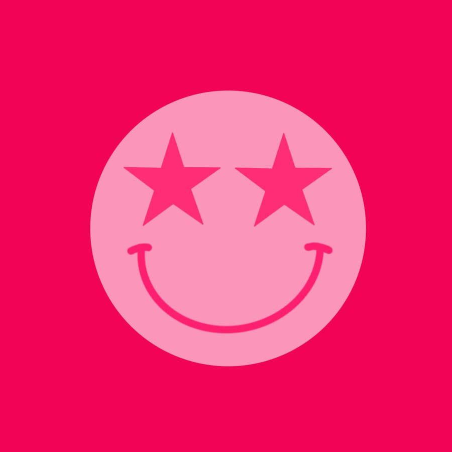  Pinke Smileys Hintergrundbild 900x900. Download free Preppy Smiley Face Pink Star Eyes Wallpaper