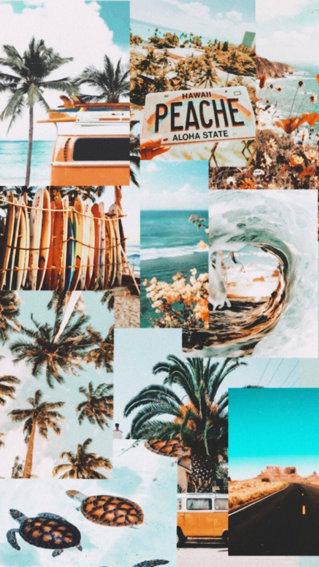  Summer Hintergrundbild 1080x1920. Download free Summer Aesthetic Beach Vibe Collage Wallpaper