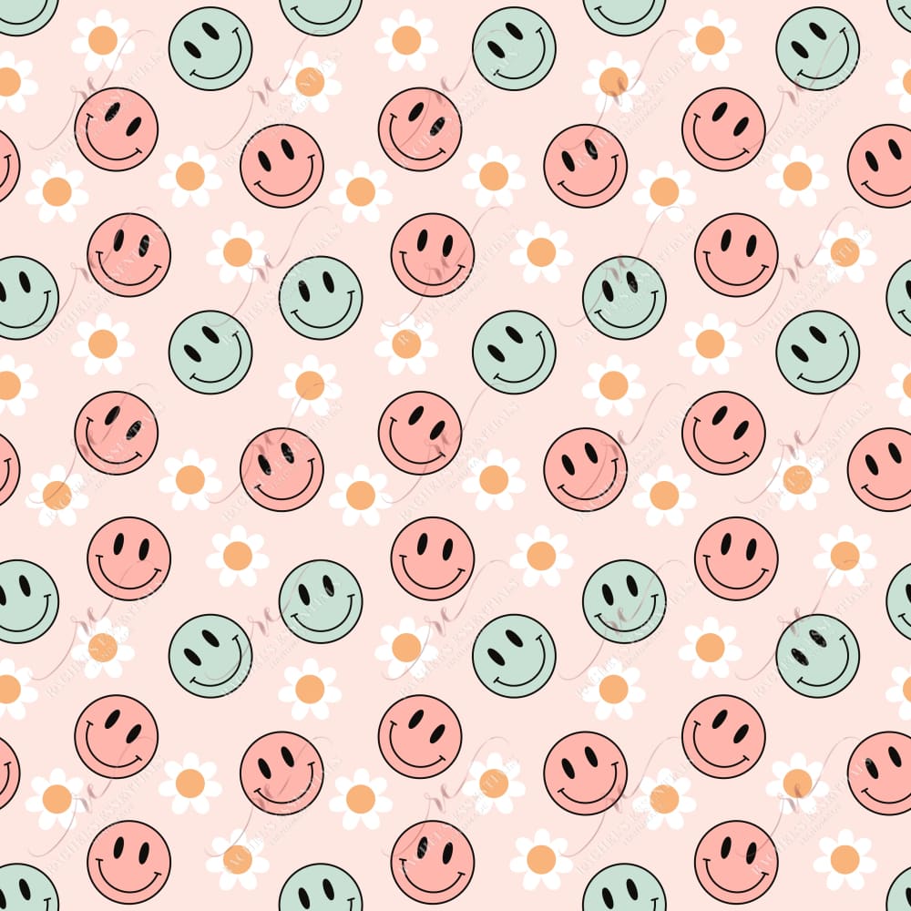  Pinke Smileys Hintergrundbild 1000x1000. Smiley faces and flowers pink straight vinyl wrap