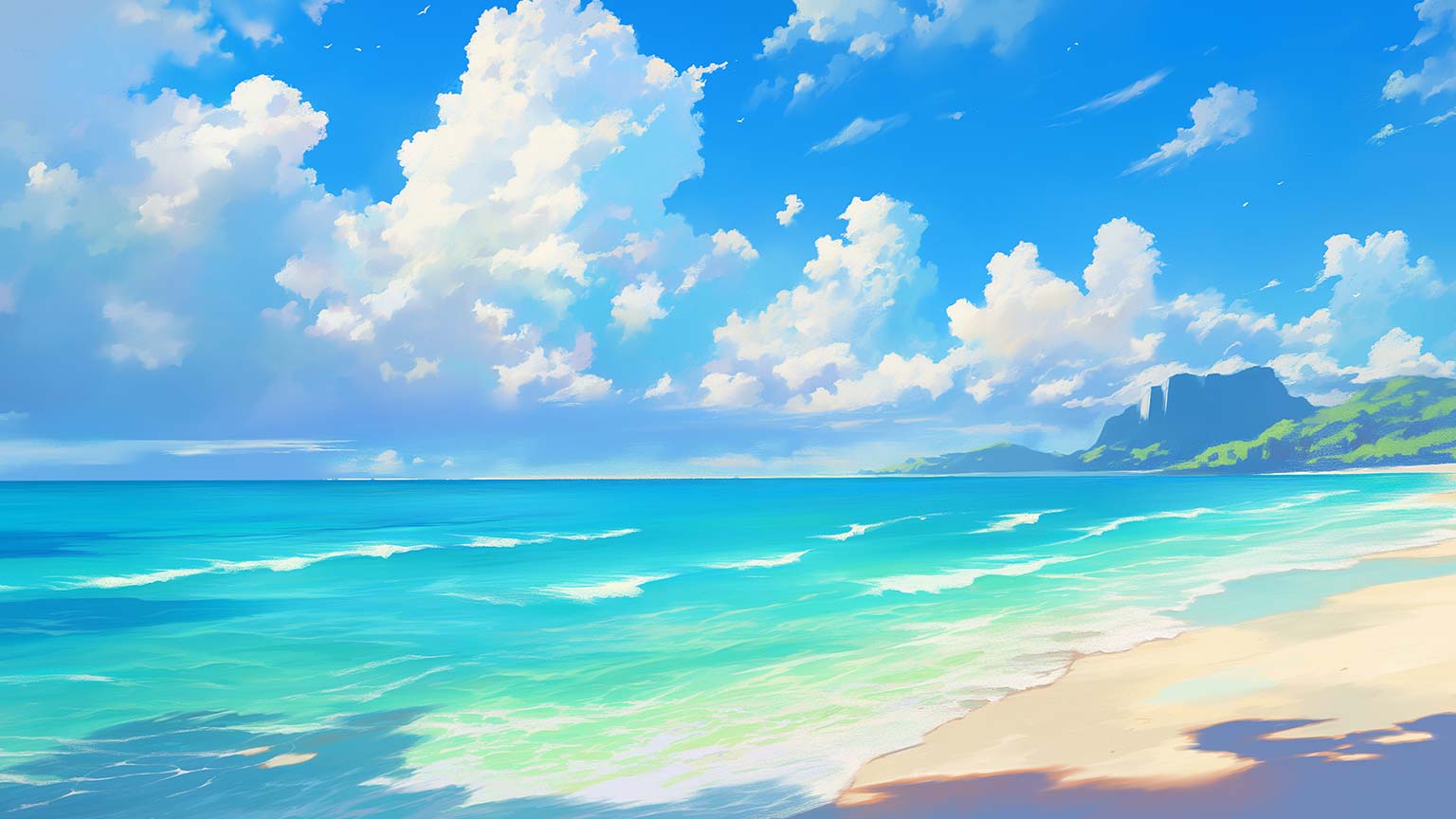  Summer Hintergrundbild 1536x864. Beach Summer Aesthetic Desktop Wallpaper Wallpaper 4K