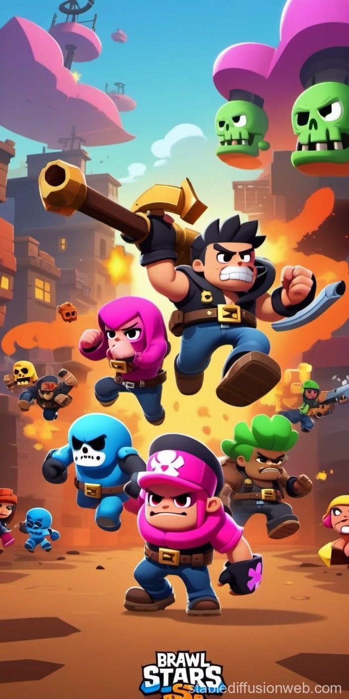  Brawl Stars Neon Hintergrundbild 704x1408. stars background Prompts. Stable Diffusion Online