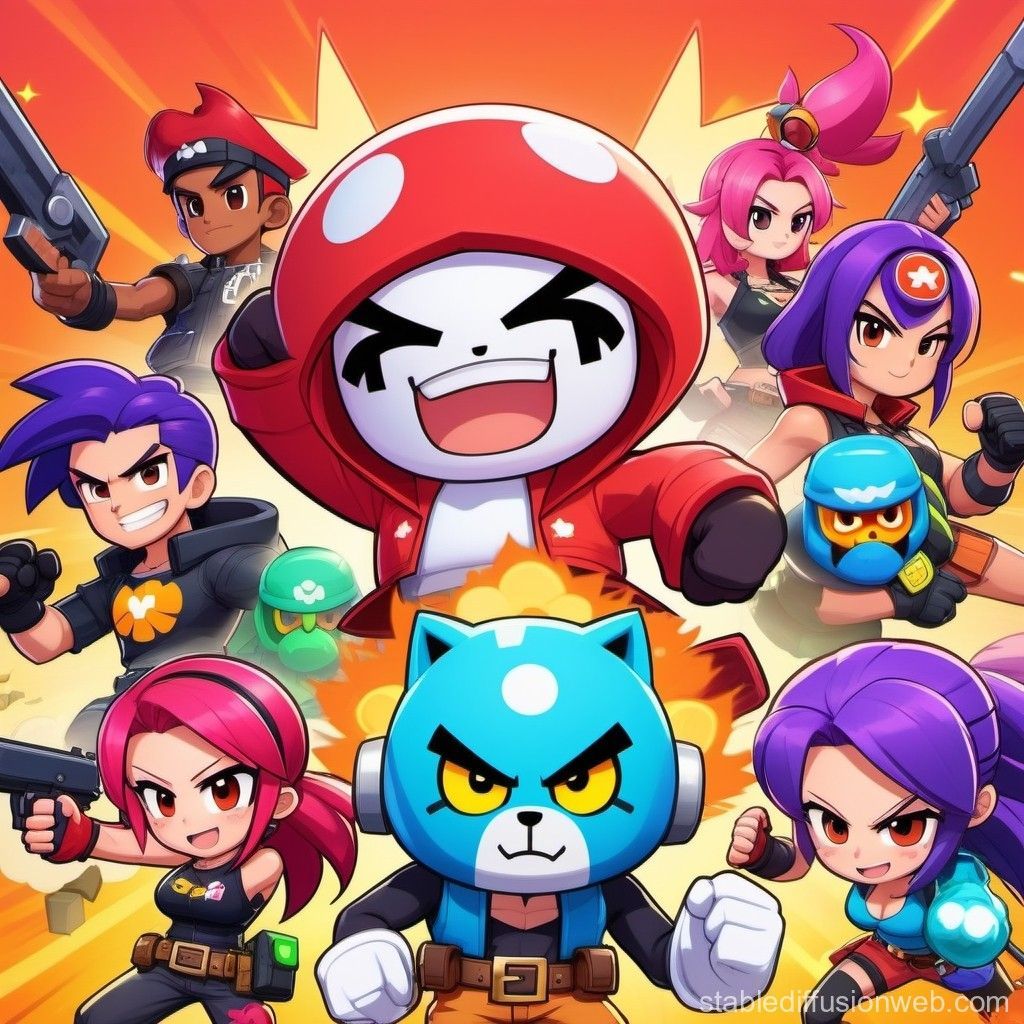  Brawl Stars Neon Hintergrundbild 1024x1024. stars background Prompts. Stable Diffusion Online