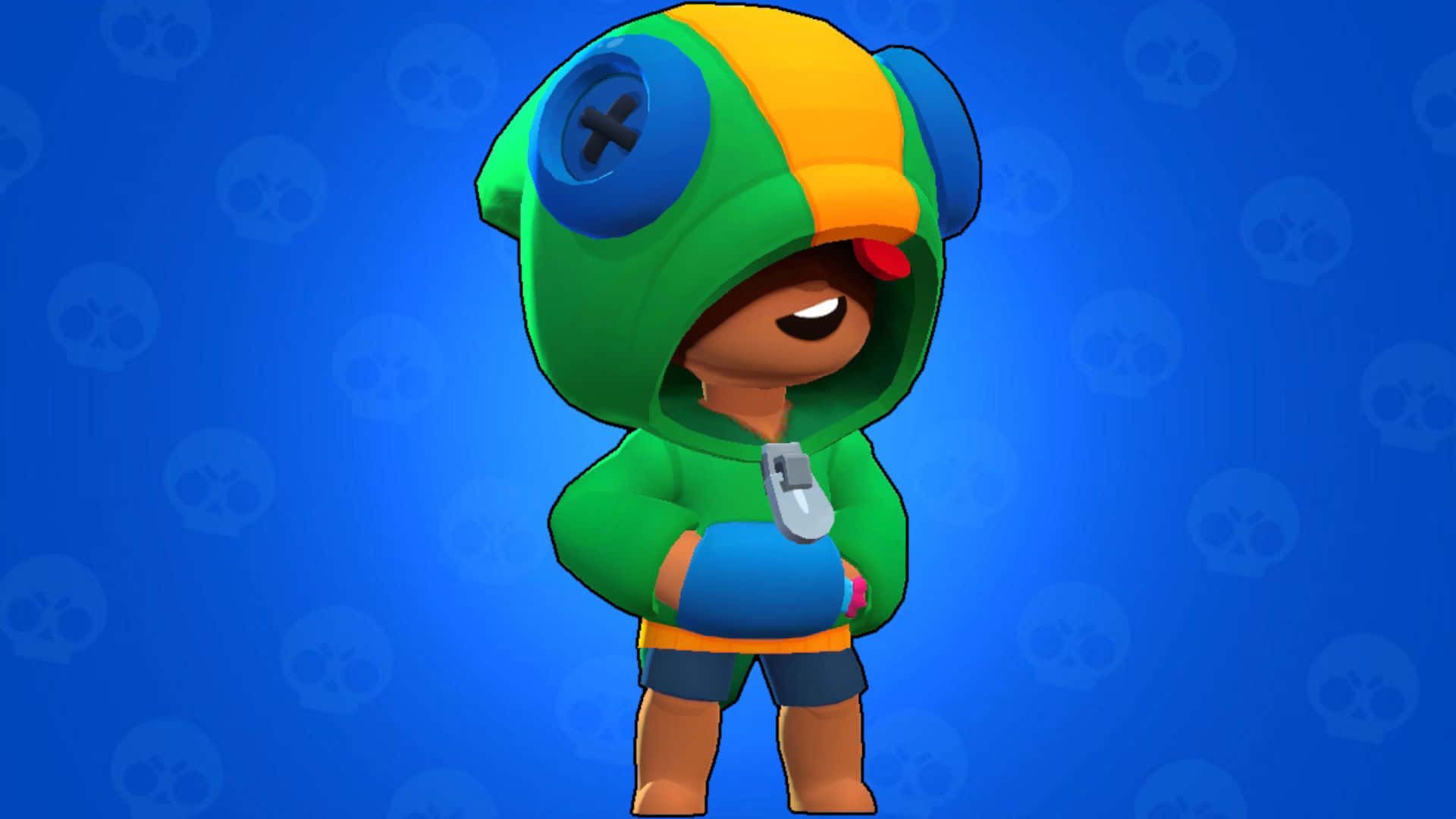  Leon Brawl Stars Hintergrundbild 1920x1080. Download Leon Brawl Stars On Blue Background Wallpaper