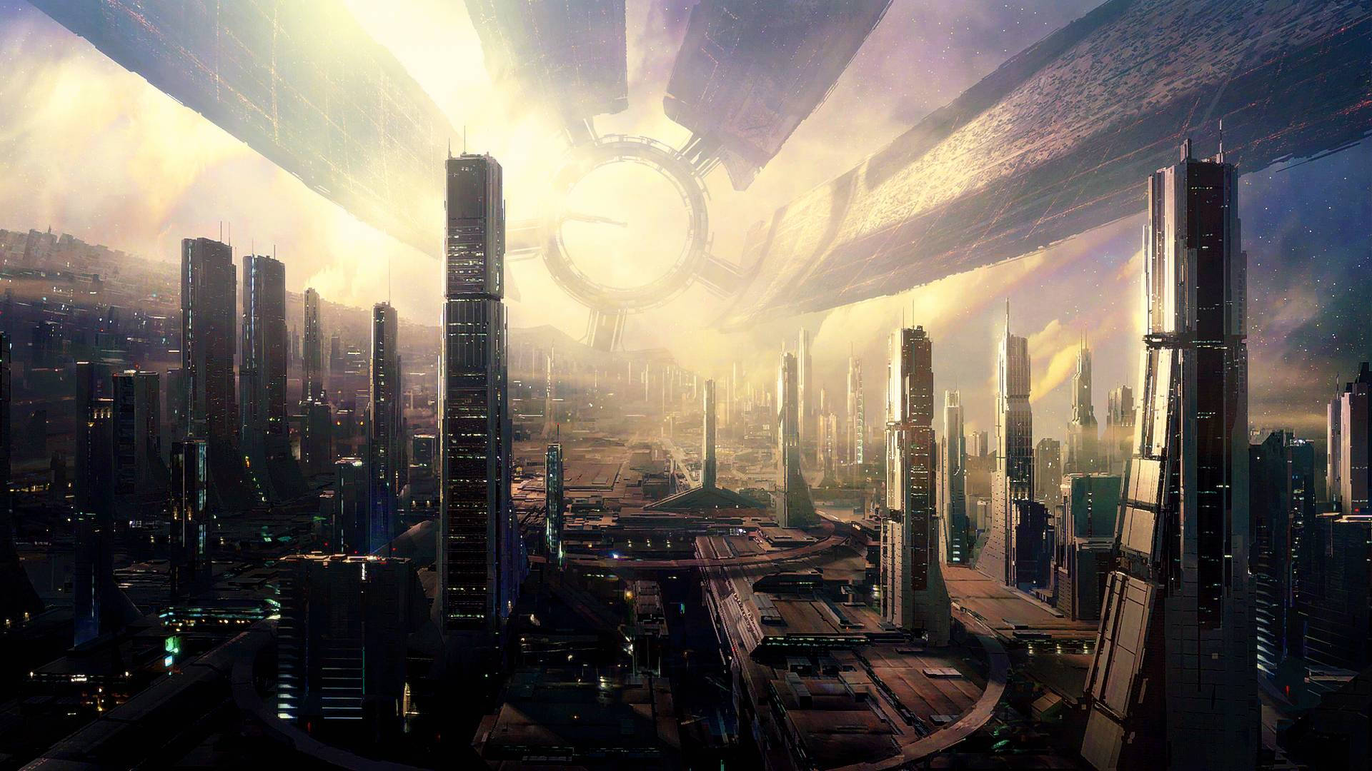  Futurismus Hintergrundbild 1920x1080. Futuristische Stadt Wallpaper KOSTENLOS