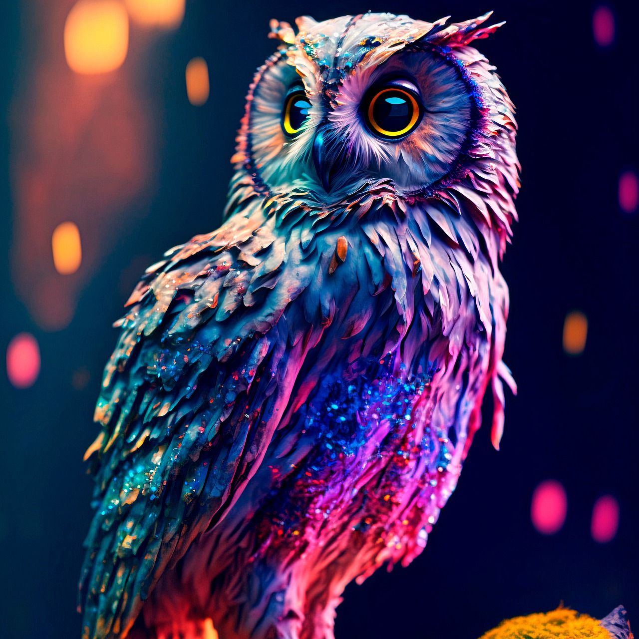  Neon Eule Hintergrundbild 1280x1280. Ai Generiert Eule Vogel Bild auf Pixabay