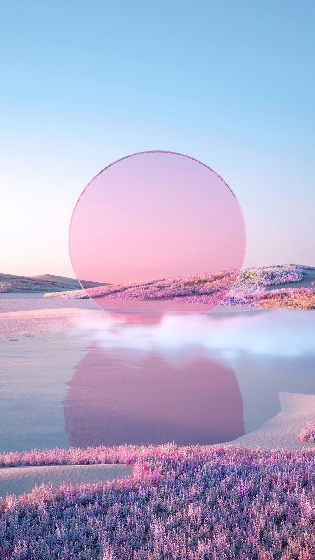  1080x1920 Hintergrundbild 1080x1920. Pink aesthetic Wallpaper 4K, Sunset, Landscape, Lake