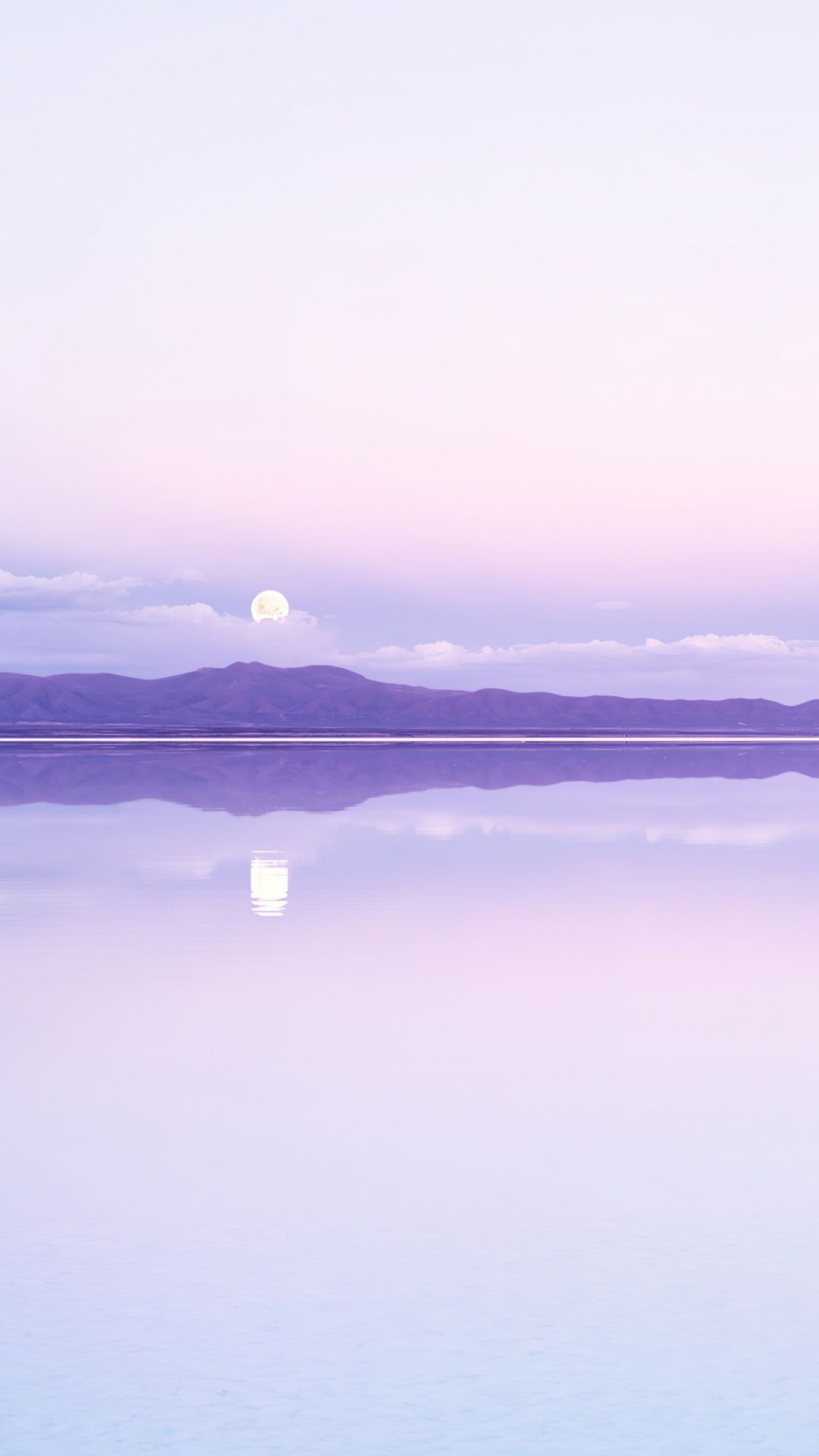  1080x1920 Hintergrundbild 1080x1920. Full moon Wallpaper 4K, Purple aesthetic, Lake, Calm