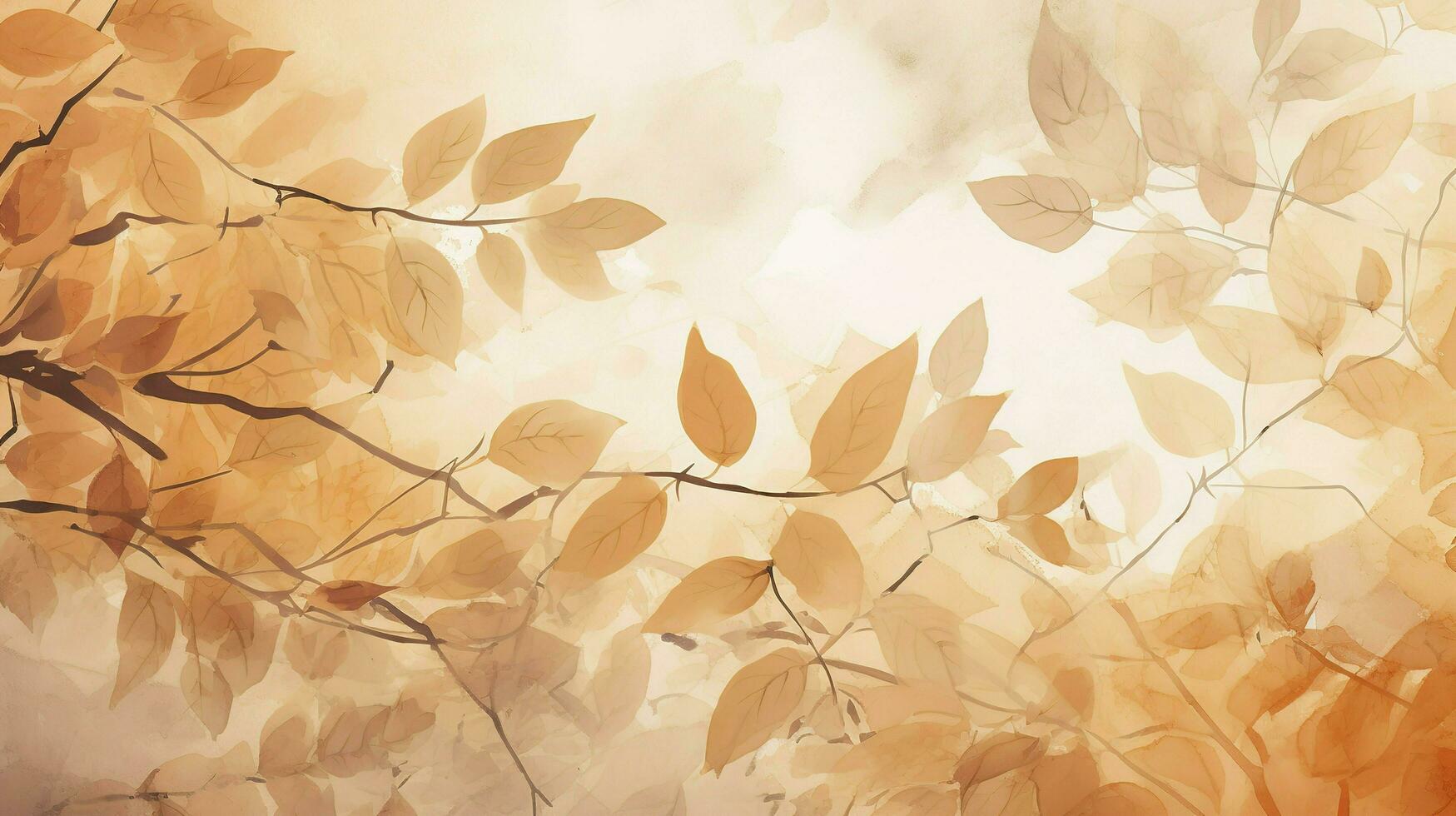  Herbst Beige Hintergrundbild 1749x980. Herbst Hintergrund Mit Aquarell Blätter Auf Spitze, Im Das Stil Von Licht Orange Und Licht Beige, Hoch Auflösung, Einfach Entwürfe, Erzeugen Ai 23387259 Stock Photo Bei Vecteezy