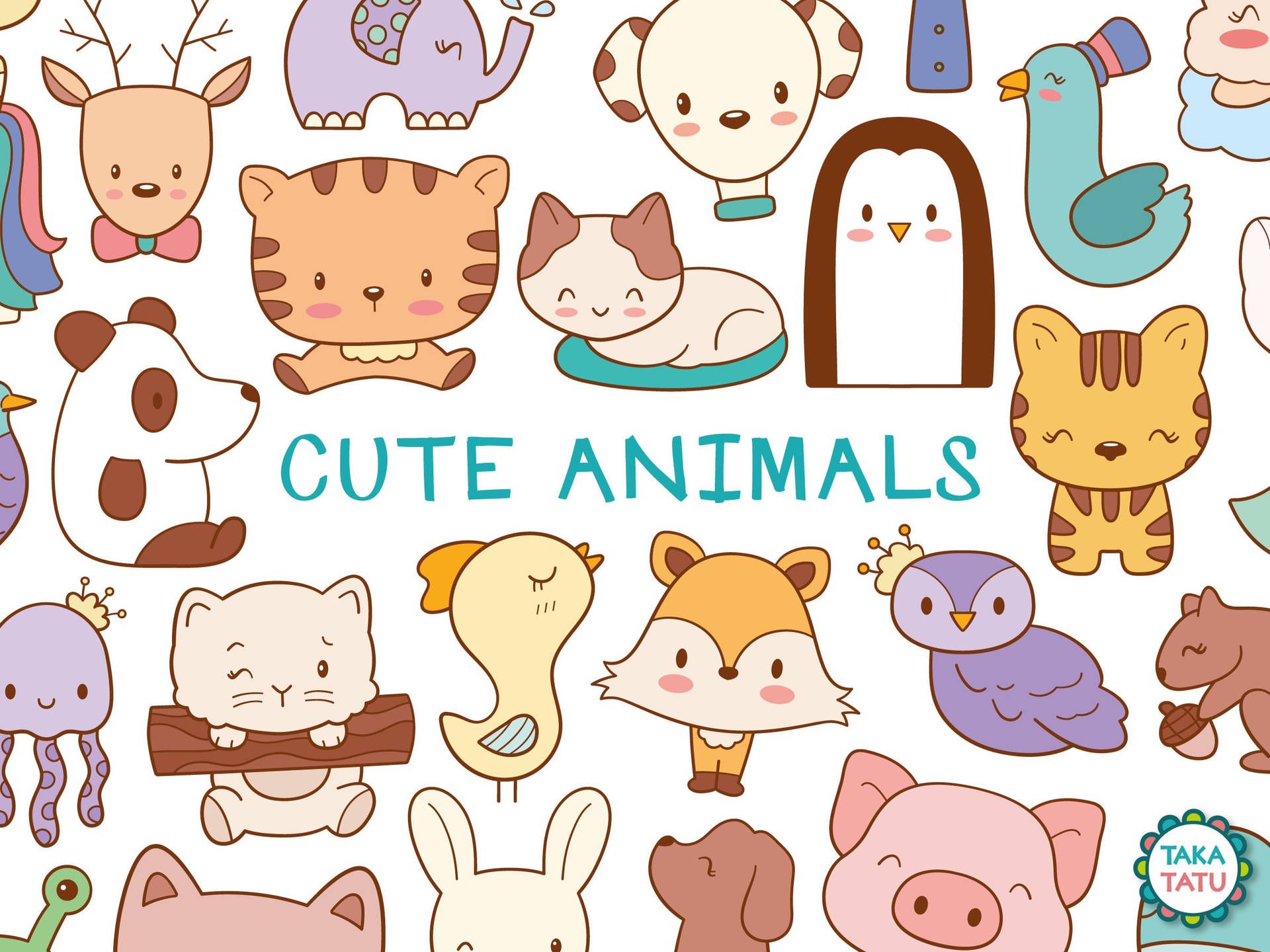  Süße Tiere Und Muster Hintergrundbild 1920x1440. Kawaii Süße Tiere Wallpaper KOSTENLOS