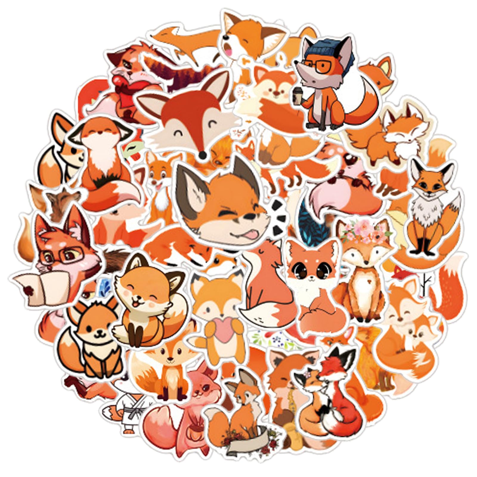  Süße Tiere Und Muster Hintergrundbild 1600x1600. Jeffdad 60 Stück Füchse Aufkleber Pack, Tier Tiere Sticker Set Fox Sticker Wasserfeste Aufkleber Vinyl Aufkleber Fuchs Sticker Sticker Aesthetic für Scrapbook Skateboard Auto Gepäck Karten Fotoalben : Amazon.de: Küche, Haushalt