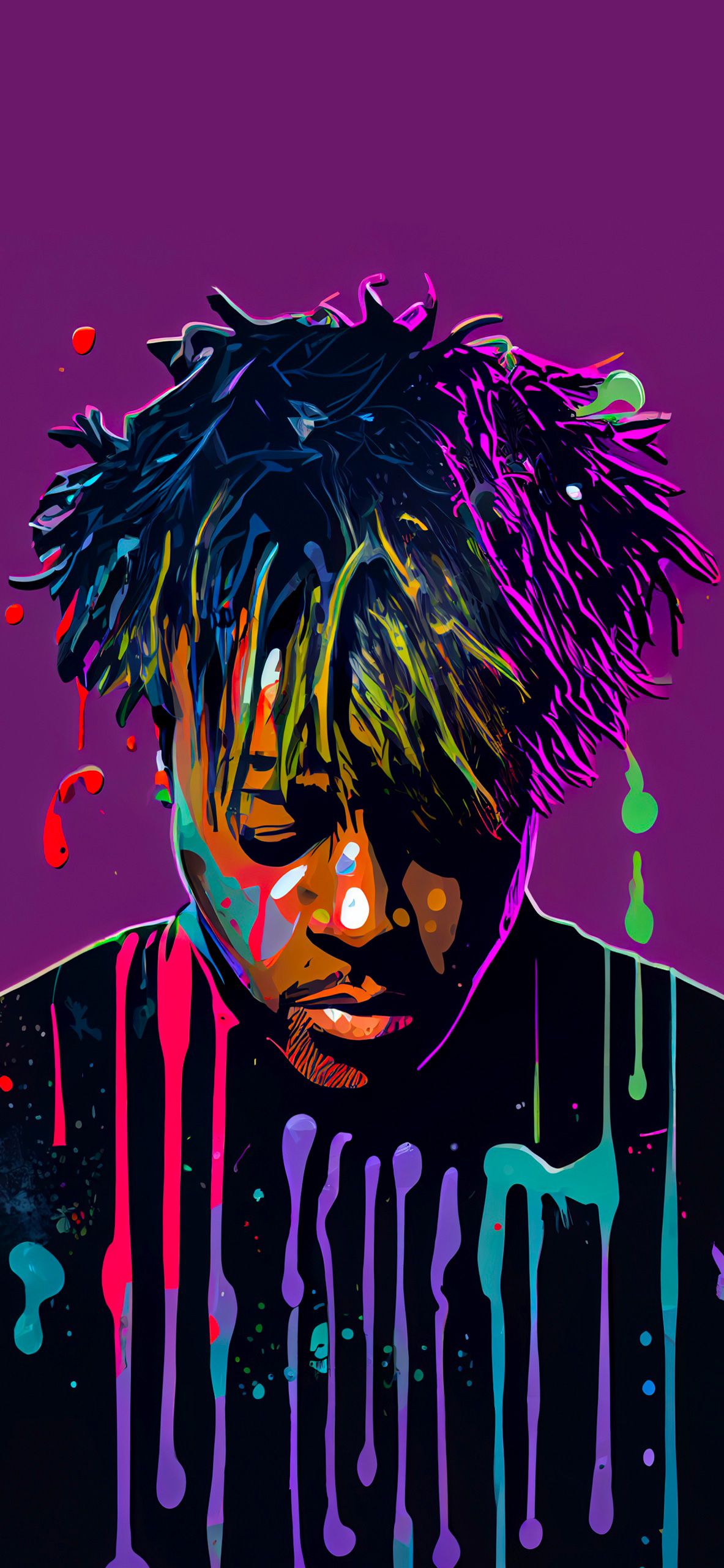  Juice Wrld Hintergrundbild 1183x2560. Juice WRLD Art Purple Wallpaper WRLD Wallpaper iPhone