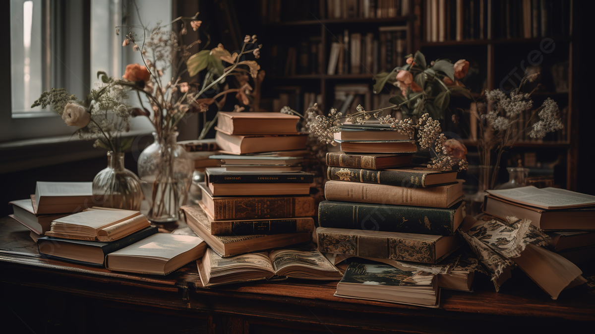  Bücher Hintergrundbild 1200x673. Stapel Bücher Auf Einem Tisch, ästhetische Bilder Von Büchern, Ästhetische Powerpoints, Buchen Hintergrund, Foto und Bild zum kostenlosen Download