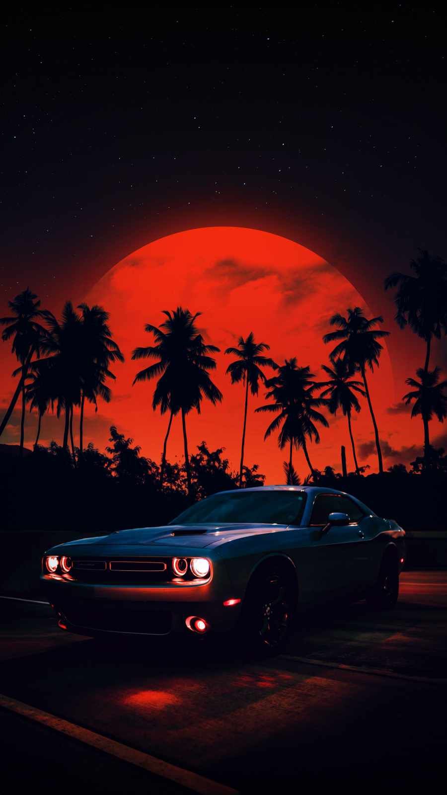  Dodge Challenger Hintergrundbild 900x1600. Dodge Challenger Sunset