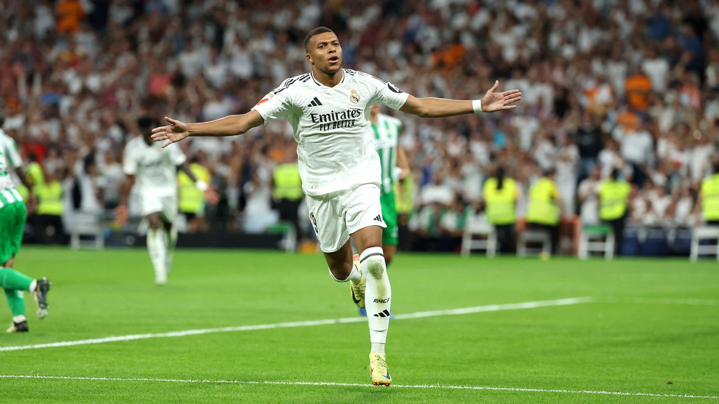  Mbappe Real Madrid Hintergrundbild 1480x833. Kylian Mbappé scores first league goals for Real Madrid in win against Real Betis