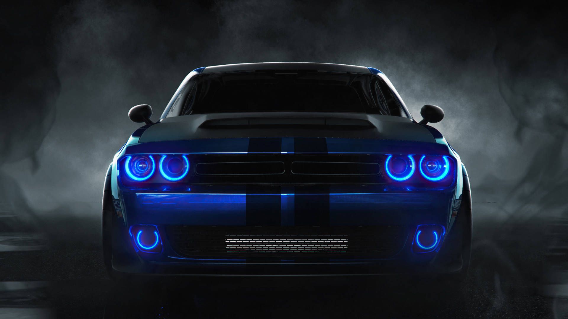  Dodge Challenger Hintergrundbild 1920x1080. Blauer Dodge Challenger Wallpaper KOSTENLOS