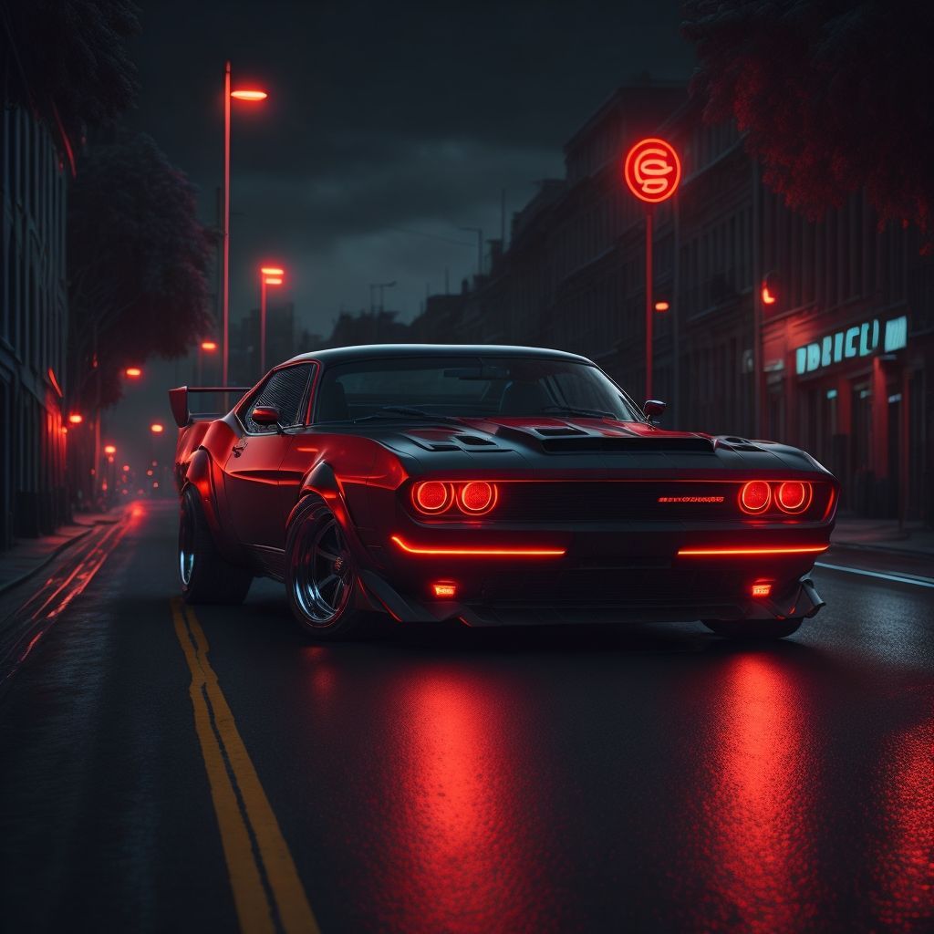  Dodge Challenger Hintergrundbild 1024x1024. Aesthetic Red Dodge Challenger