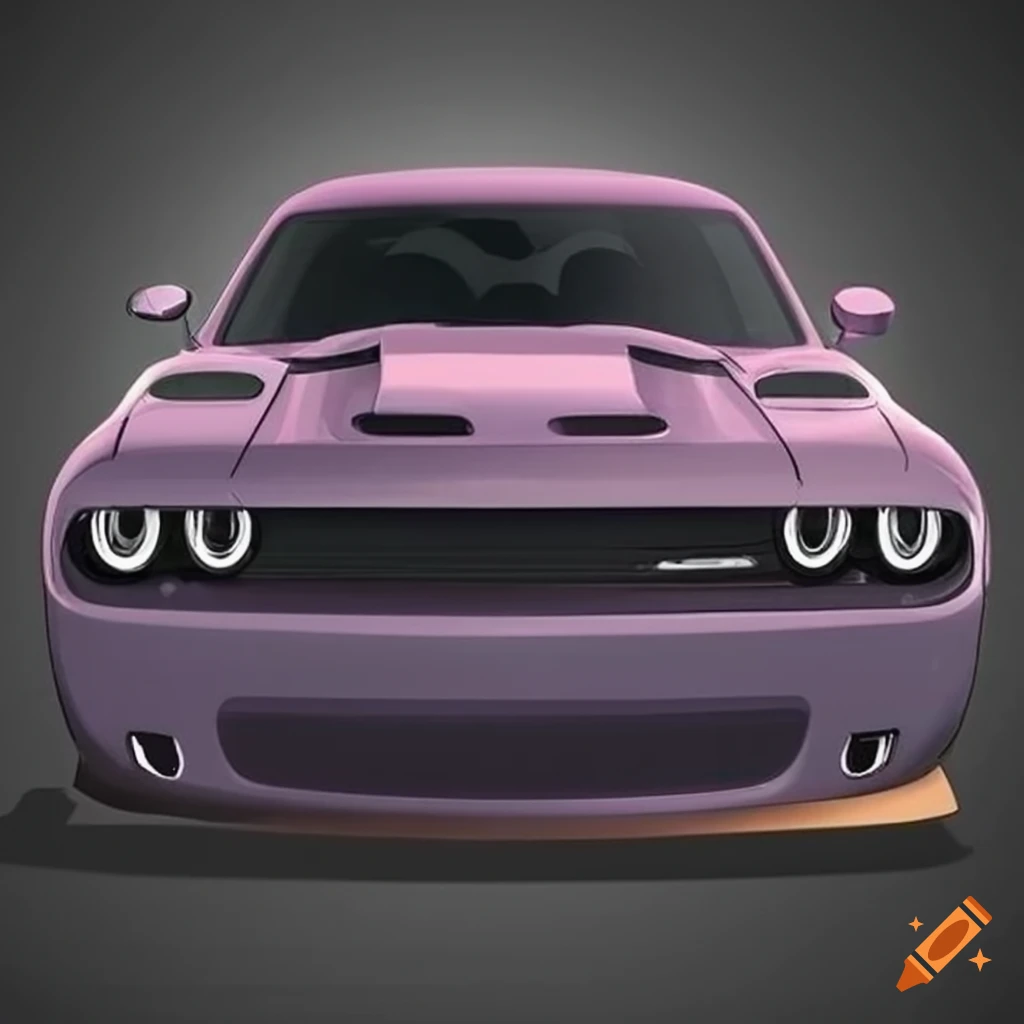  Dodge Challenger Hintergrundbild 1024x1024. Custom cartoon style gray dodge challenger rt with shaker hood on Craiyon