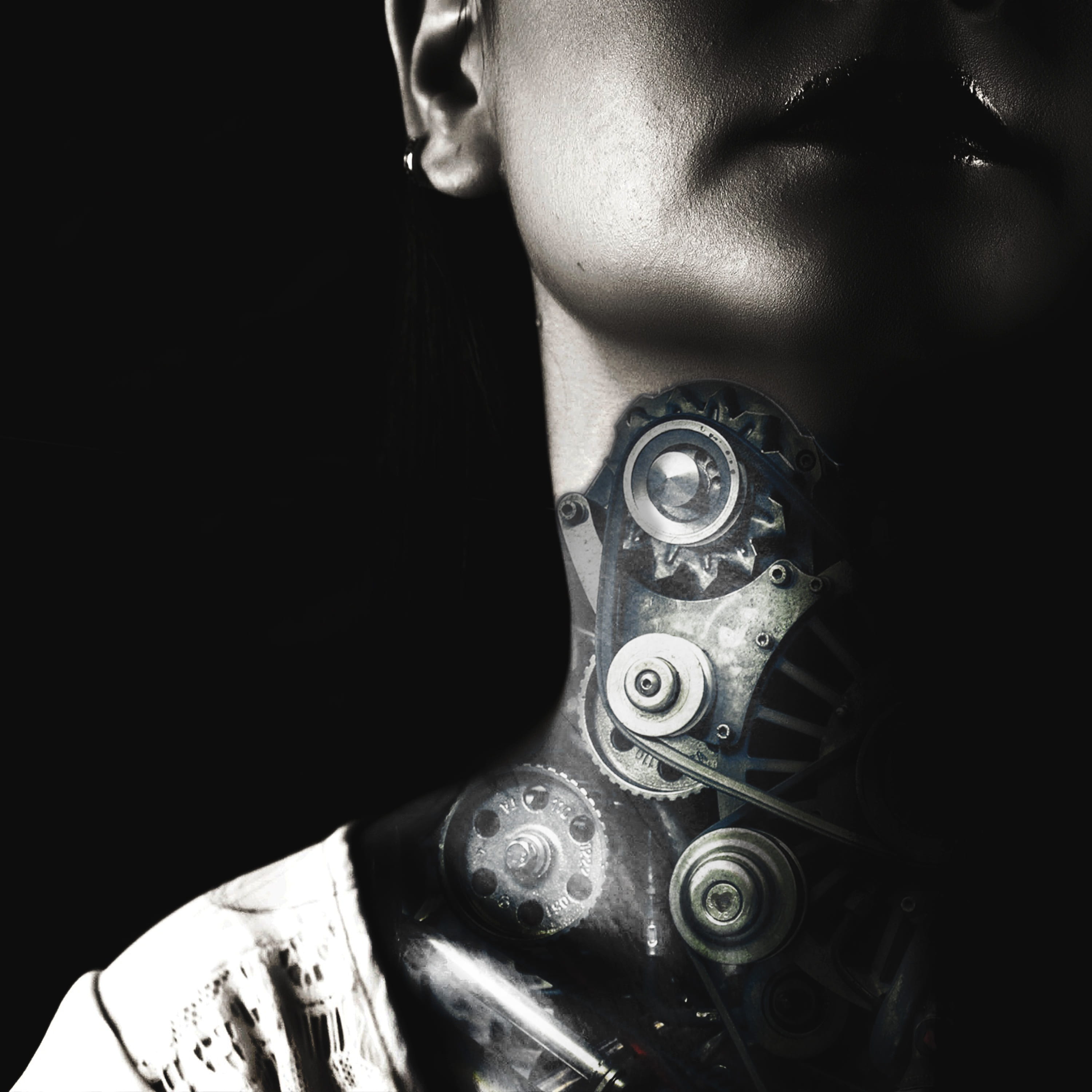  Dark Bionic Hintergrundbild 3000x3000. Royalty Free Photo: Bionic, Robot, Female, Girl, Dark, Black