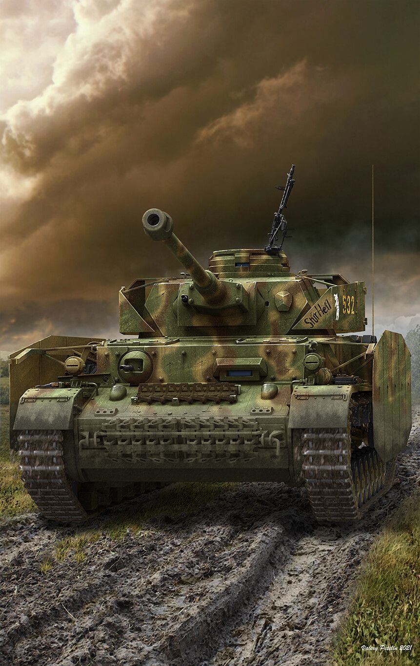  Panzer Hintergrundbild 861x1363. Panzerkampfwagen IV Ausf G ( box art for RFM ), Valery Petelin