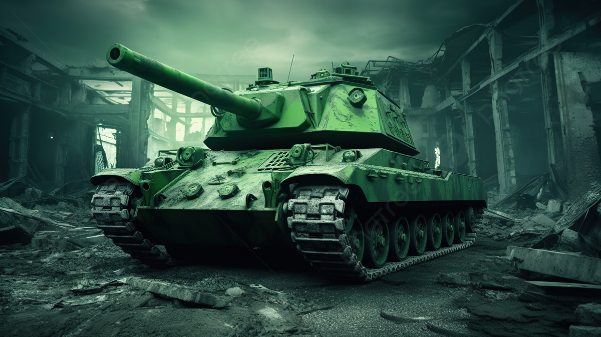  Panzer Hintergrundbild 1200x673. Green Panzer In A 3D Rendered Warzone With Destroyed Buildings Background, Green Wallpaper, Wallpaper, Wallpaper Design Background Image And Wallpaper for Free Download