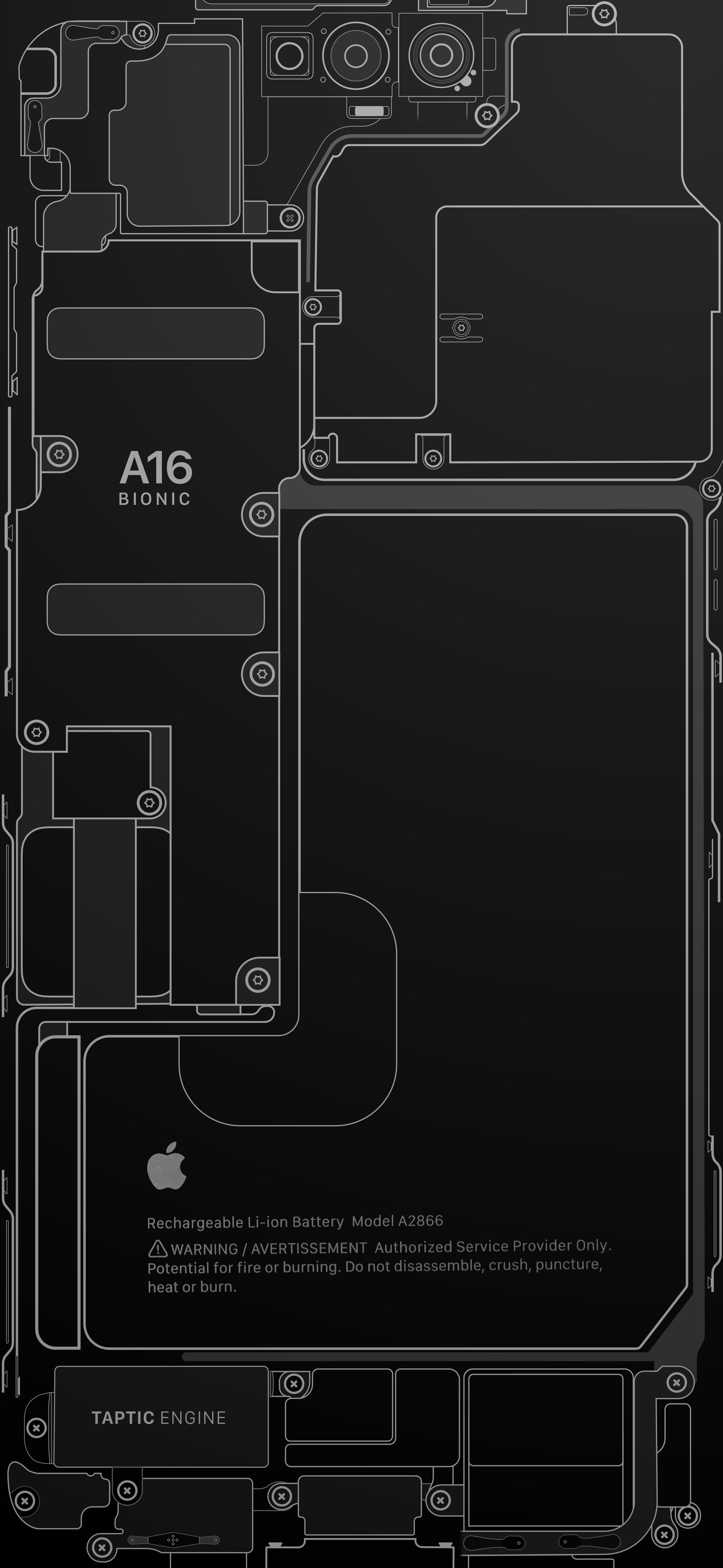  Dark Bionic Hintergrundbild 2358x5112. iPhone 14 Pro