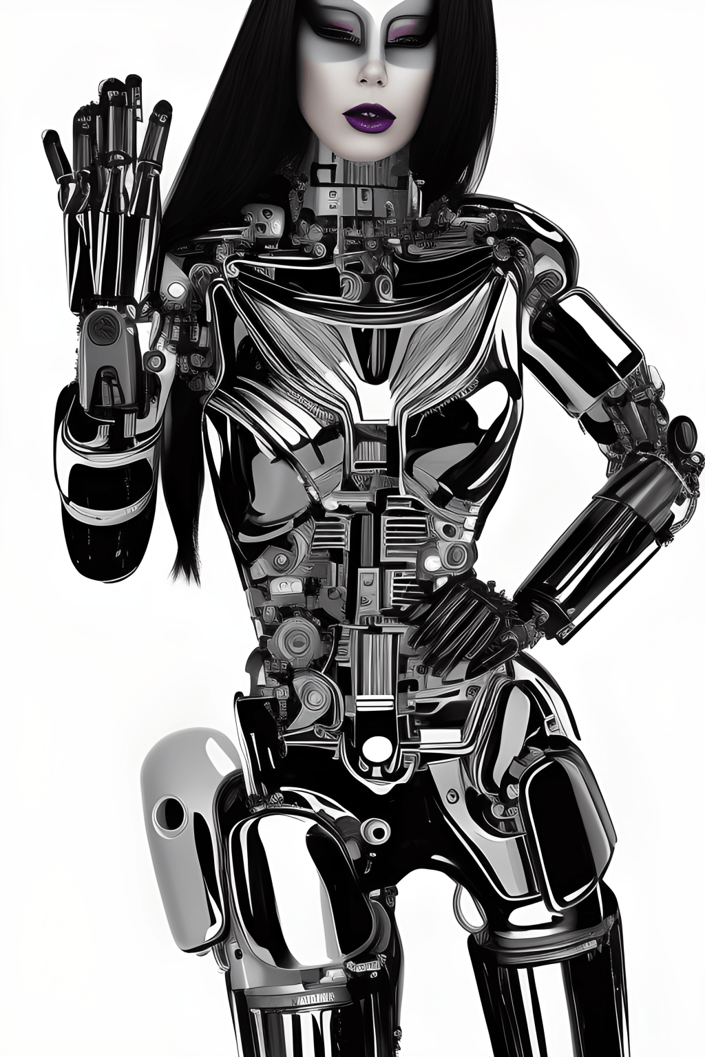  Dark Bionic Hintergrundbild 1024x1536. Bionic Woman Half Robot Cyborg Android · Creative Fabrica