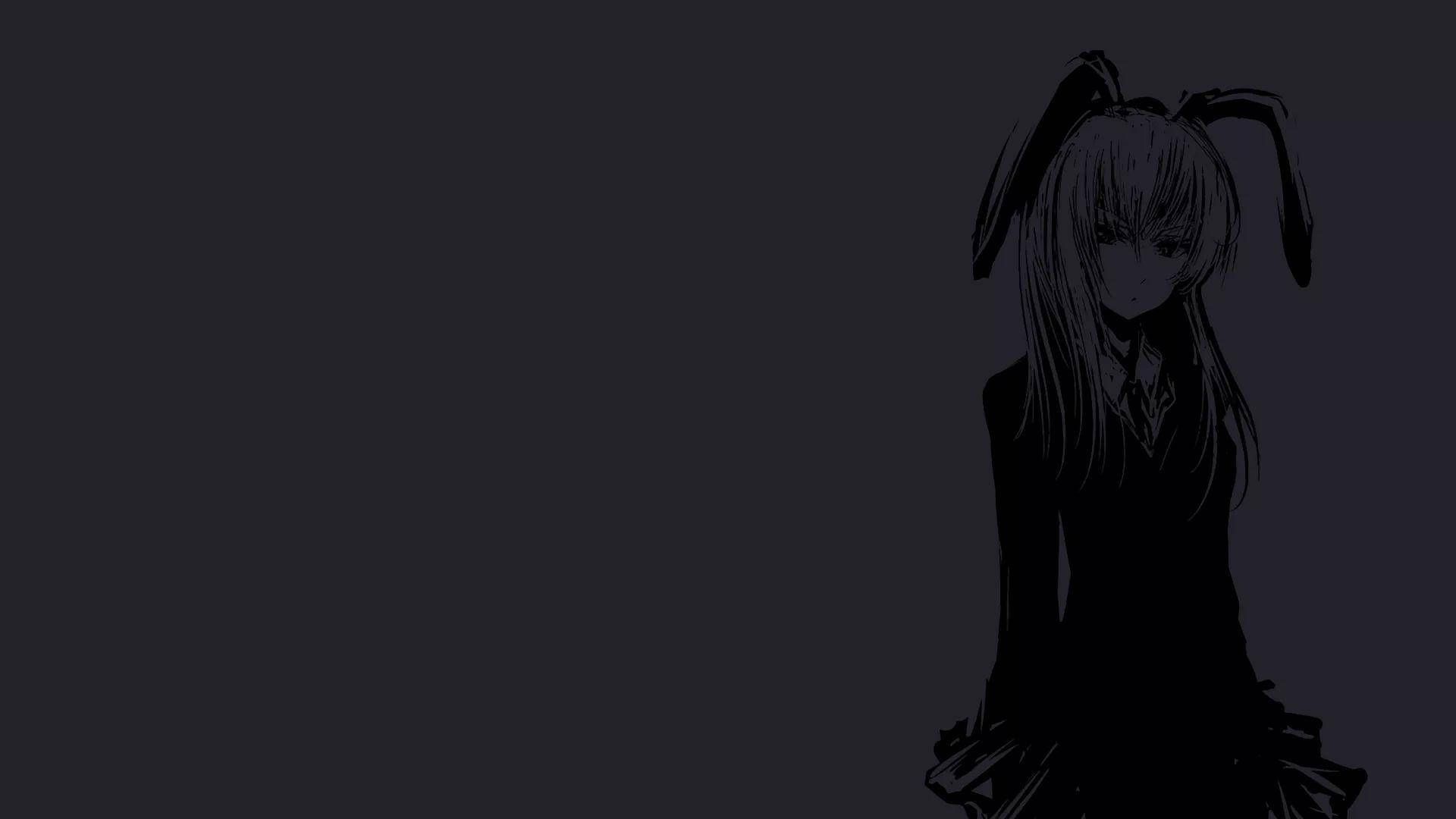  Dark Bionic Hintergrundbild 1920x1080. Download Bunny Ears Girl Dark Anime Aesthetic Desktop Wallpaper