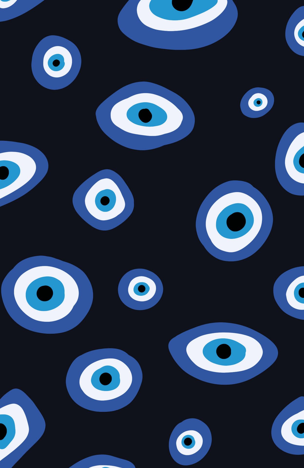  Böse Augen Hintergrundbild 1248x1920. Downloaden Dunkelblauesböses Auge Muster Wallpaper