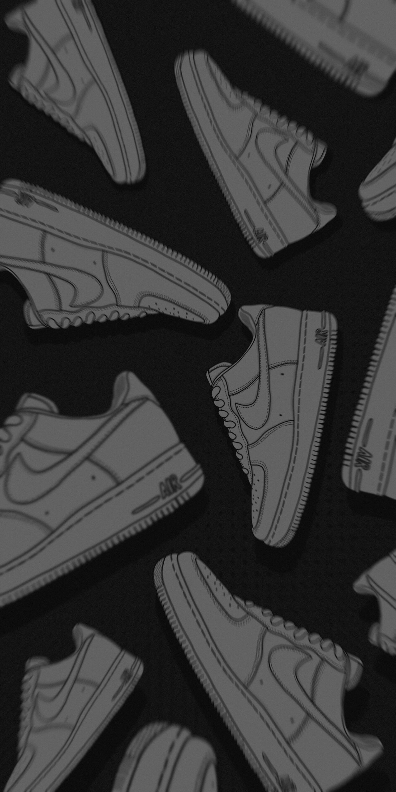  Nike Air Force Hintergrundbild 1280x2560. Nike Air Force 1 Shoes White & Black Wallpaper