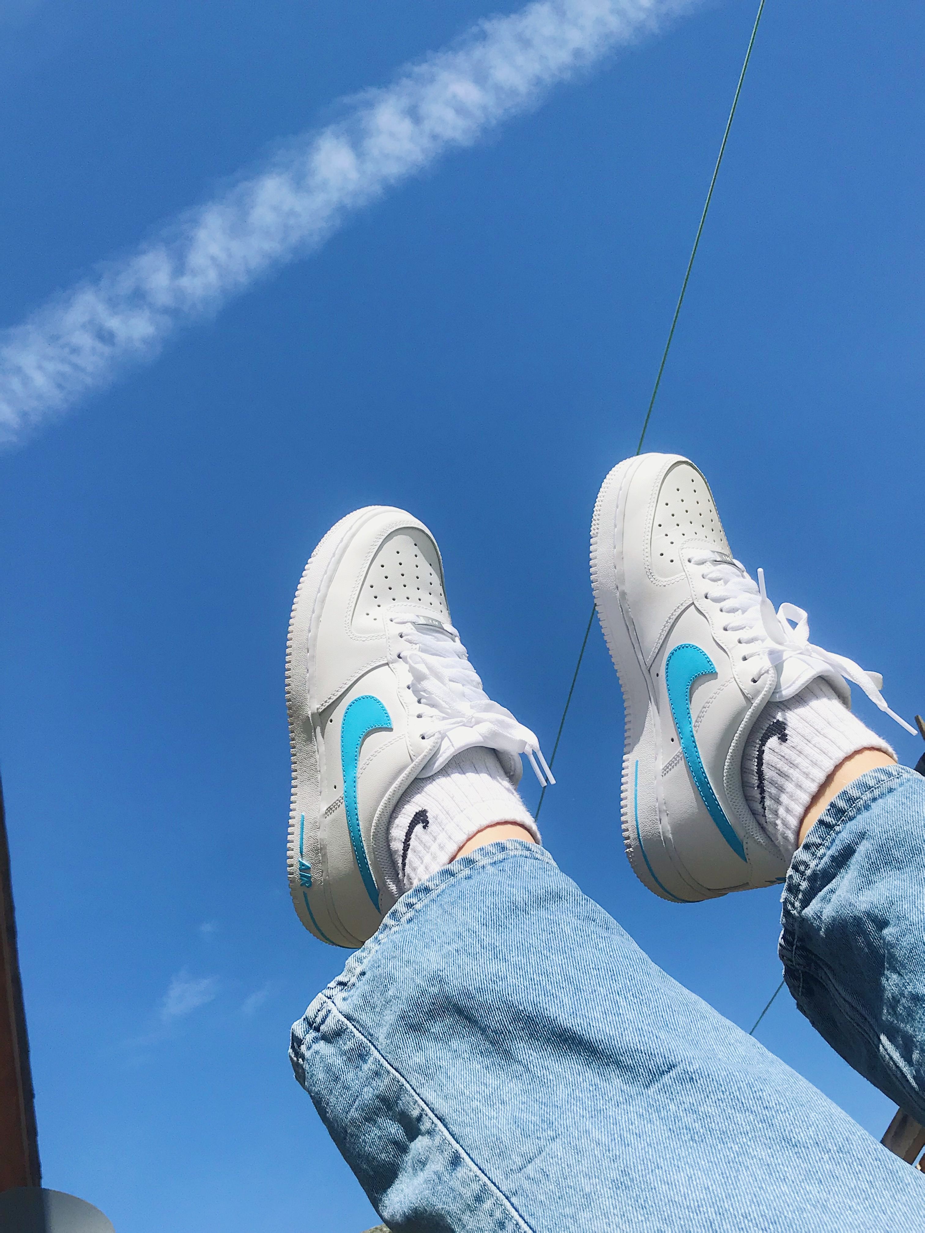  Nike Air Force Hintergrundbild 3024x4032. Light Blue Shoes Wallpaper