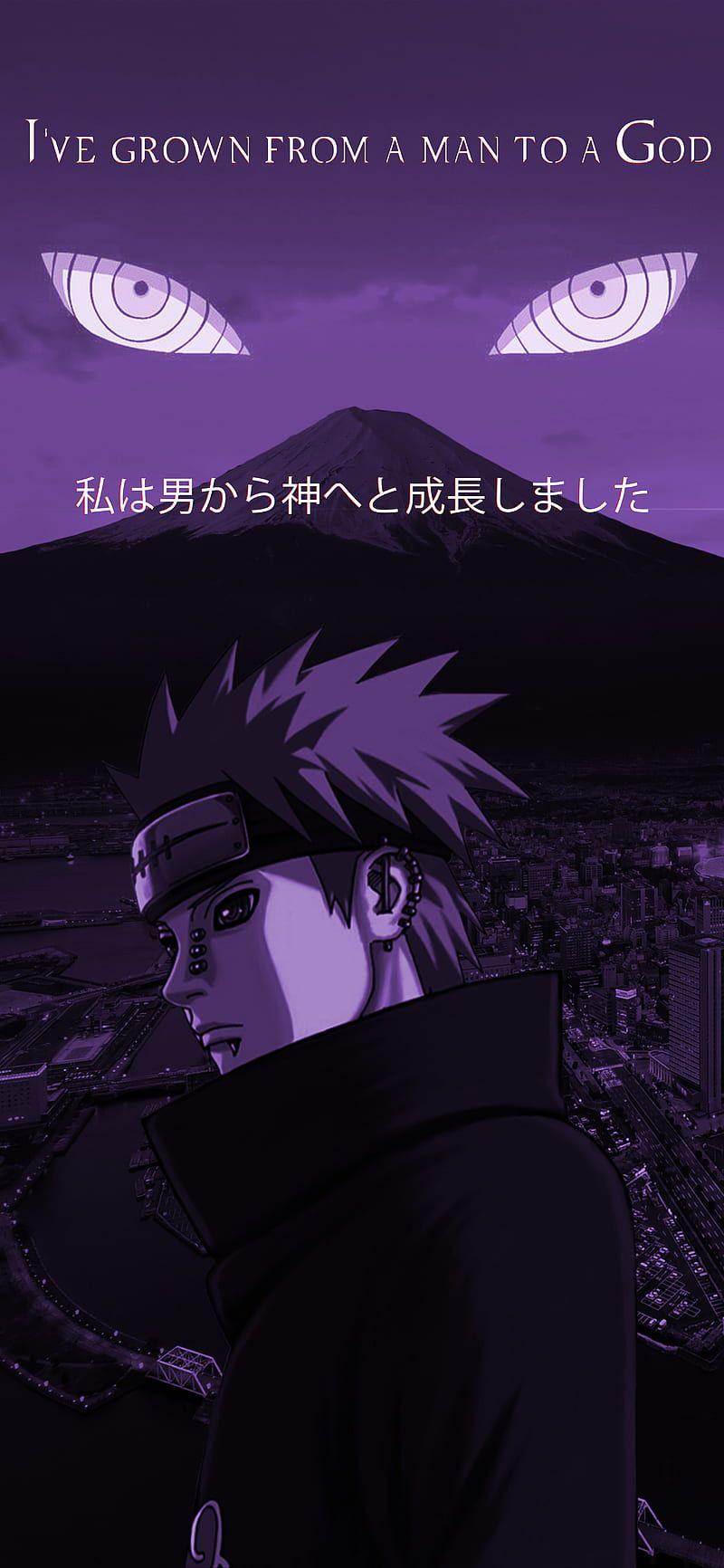  Rinnegan Hintergrundbild 800x1732. Pain aesthetic, anime, god, iphone, mount fuji, naruto, rinnegan, HD phone wallpaper