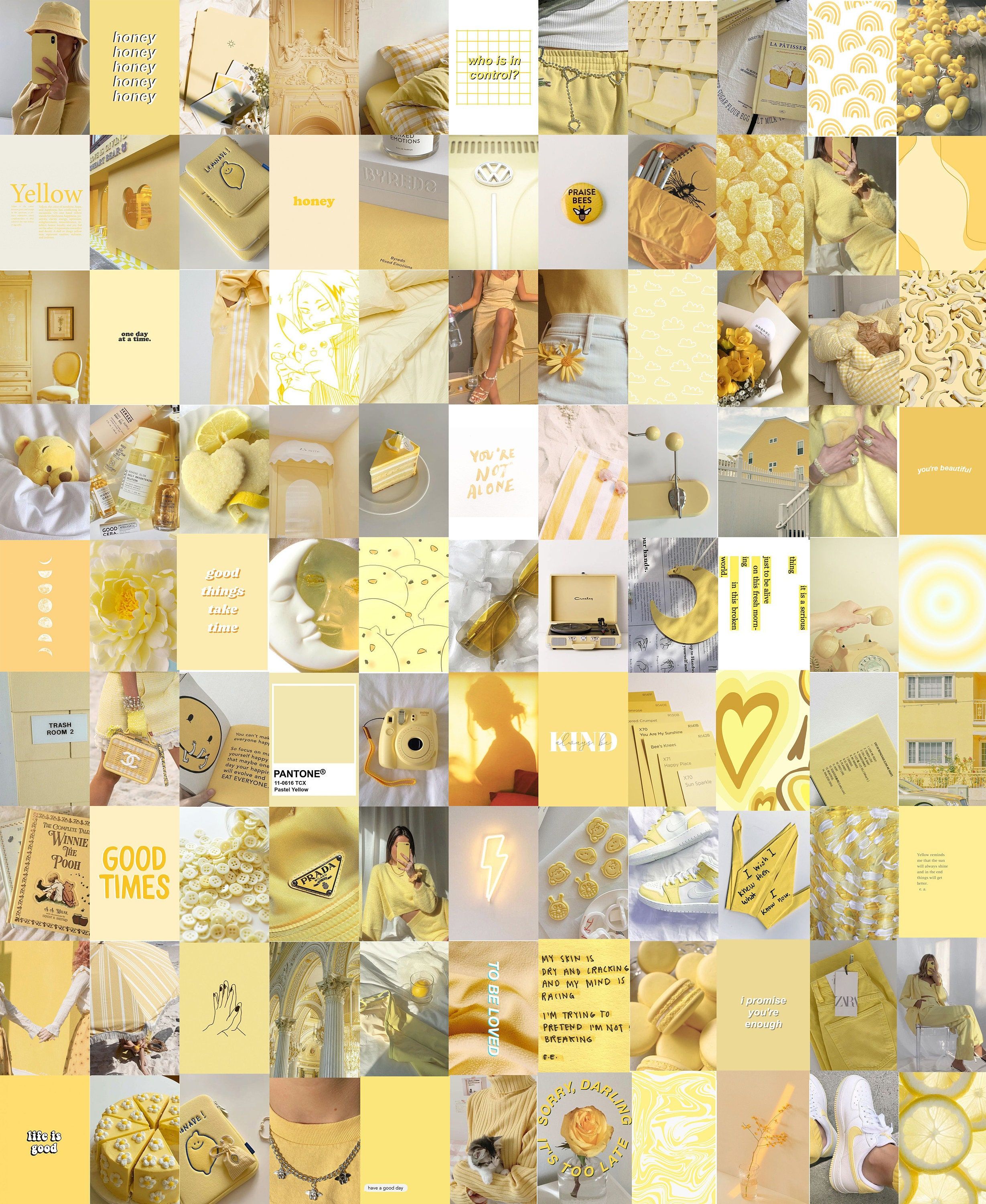  Pastell Muster Hintergrundbild 2458x3000. Yellow aesthetic wallpaper collage