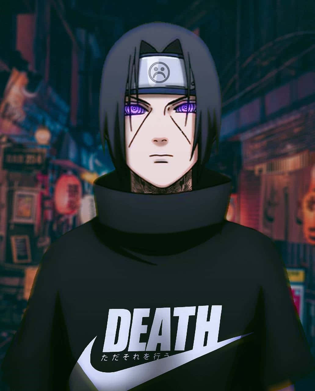  Rinnegan Hintergrundbild 1032x1280. Download Itachi Aesthetic With Purple Rinnegan Sharingan Eyes Glowing Wallpaper