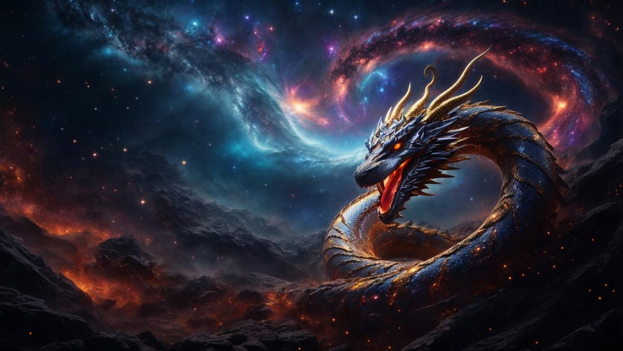  Galaxi Drache Hintergrundbild 1275x720. Dragon Wallpaper, Cosmic, Creative Dragon Wallpaper