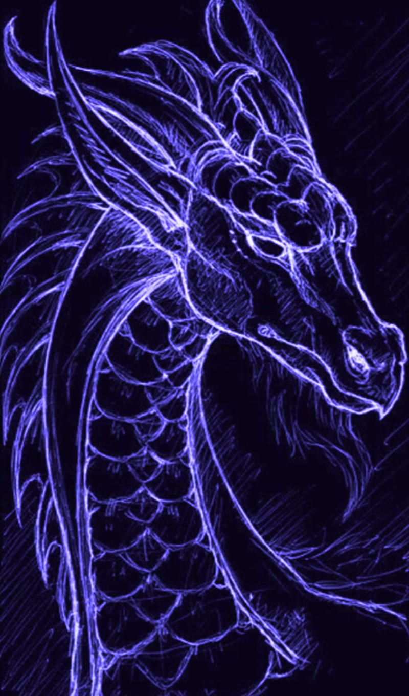  Galaxi Drache Hintergrundbild 800x1360. Purple Dragon, neon, HD phone wallpaper