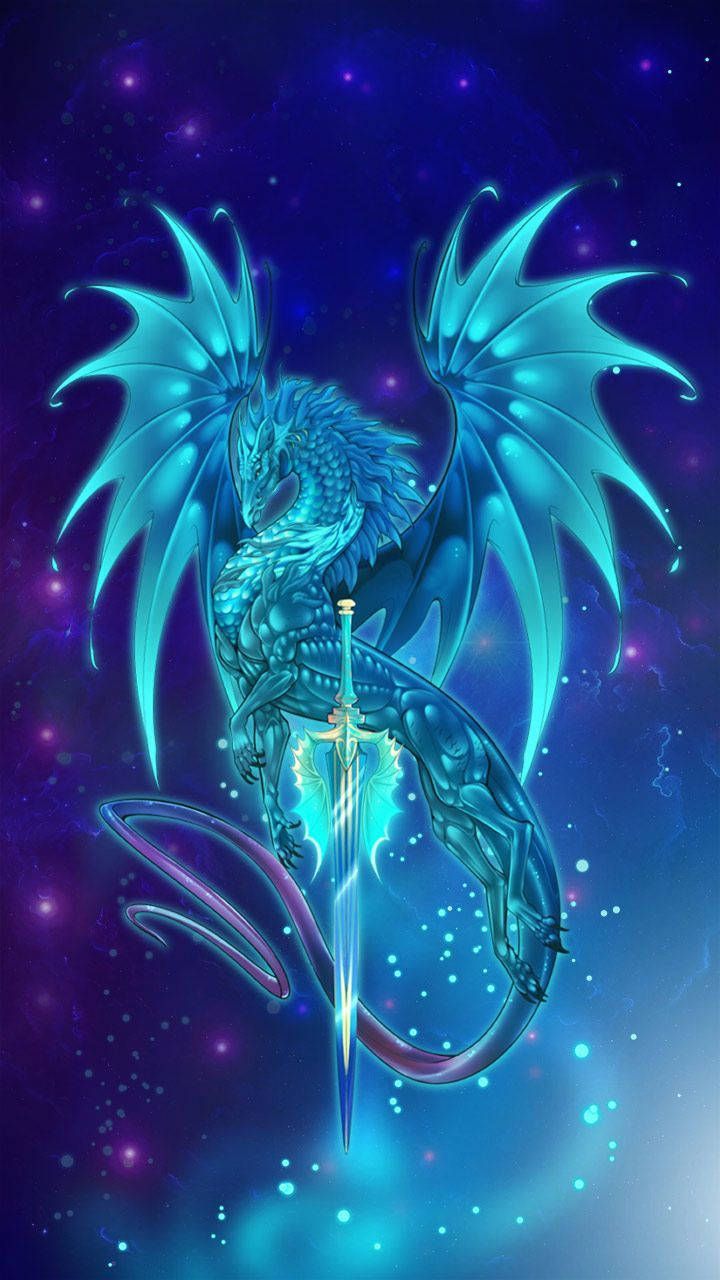  Galaxi Drache Hintergrundbild 720x1280. Download Galaxy Dragon With A Sword Wallpaper