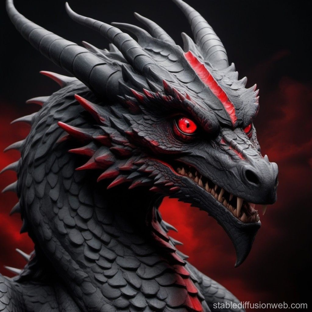  Drachen Auge Hintergrundbild 1024x1024. Graceful Black Dragon with Red Eyes. Stable Diffusion Online