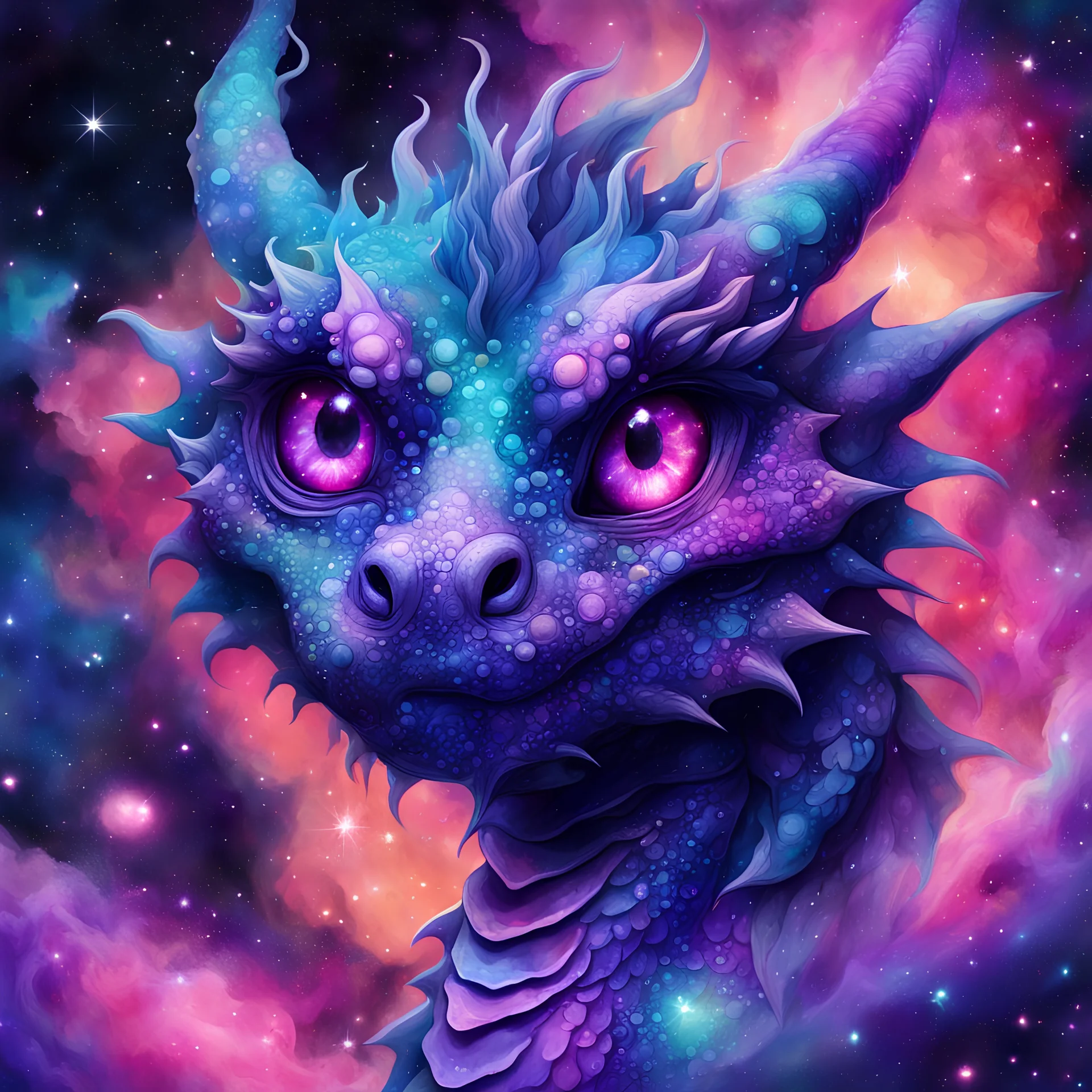  Galaxi Drache Hintergrundbild 1920x1920. close up adorable cosmic dragon made